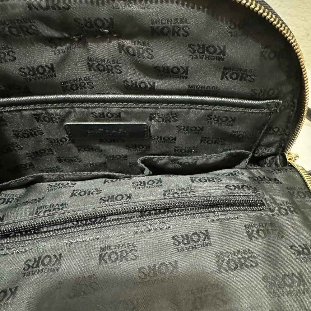 Michael Kors saffiano Black Emmy Leather Backpack